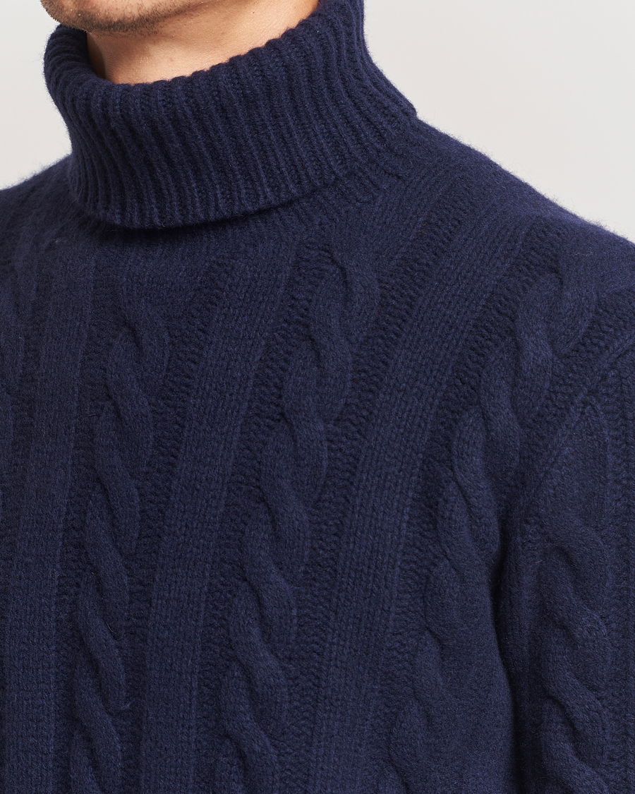 Heren | Truien | Polo Ralph Lauren | Wool/Cashmere Cable Rollneck Hunter Navy