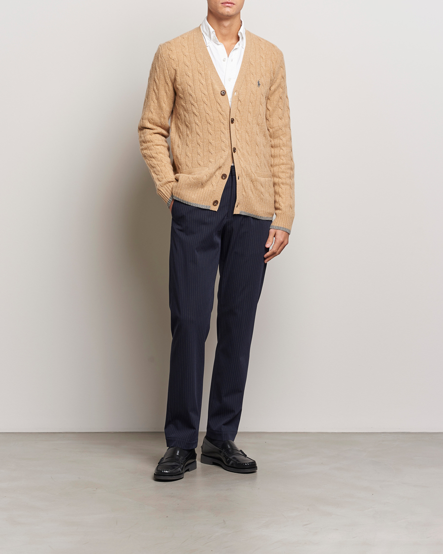 Heren | Truien | Polo Ralph Lauren | Wool/Cashmere Cable Cardigan Camel Melange