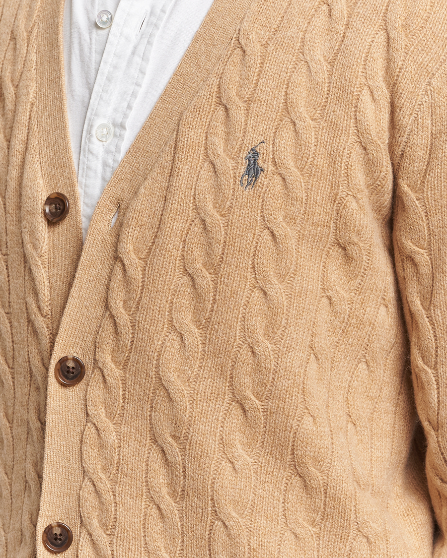 Heren | Truien | Polo Ralph Lauren | Wool/Cashmere Cable Cardigan Camel Melange