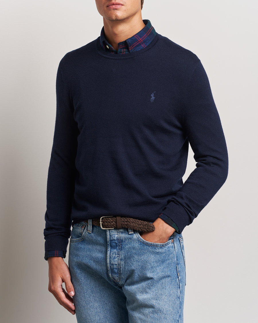Heren | Truien | Polo Ralph Lauren | Merino Crew Neck Pullover Hunter Navy