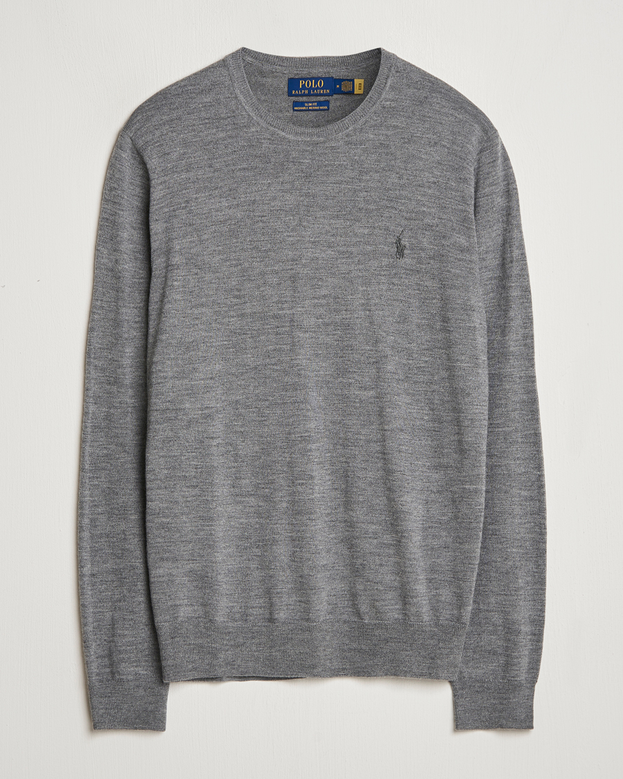 Heren | Truien | Polo Ralph Lauren | Merino Crew Neck Pullover Fawn Grey Heather