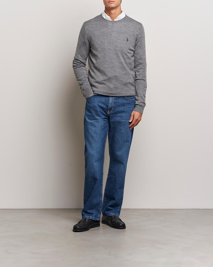 Heren | Truien | Polo Ralph Lauren | Merino Crew Neck Pullover Fawn Grey Heather