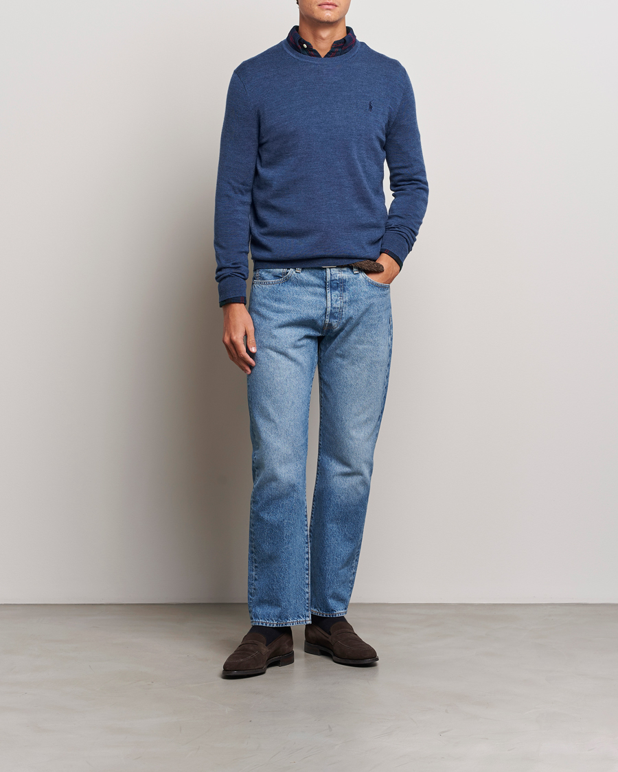Heren | Truien | Polo Ralph Lauren | Merino Crew Neck Pullover Rustic Navy Heather