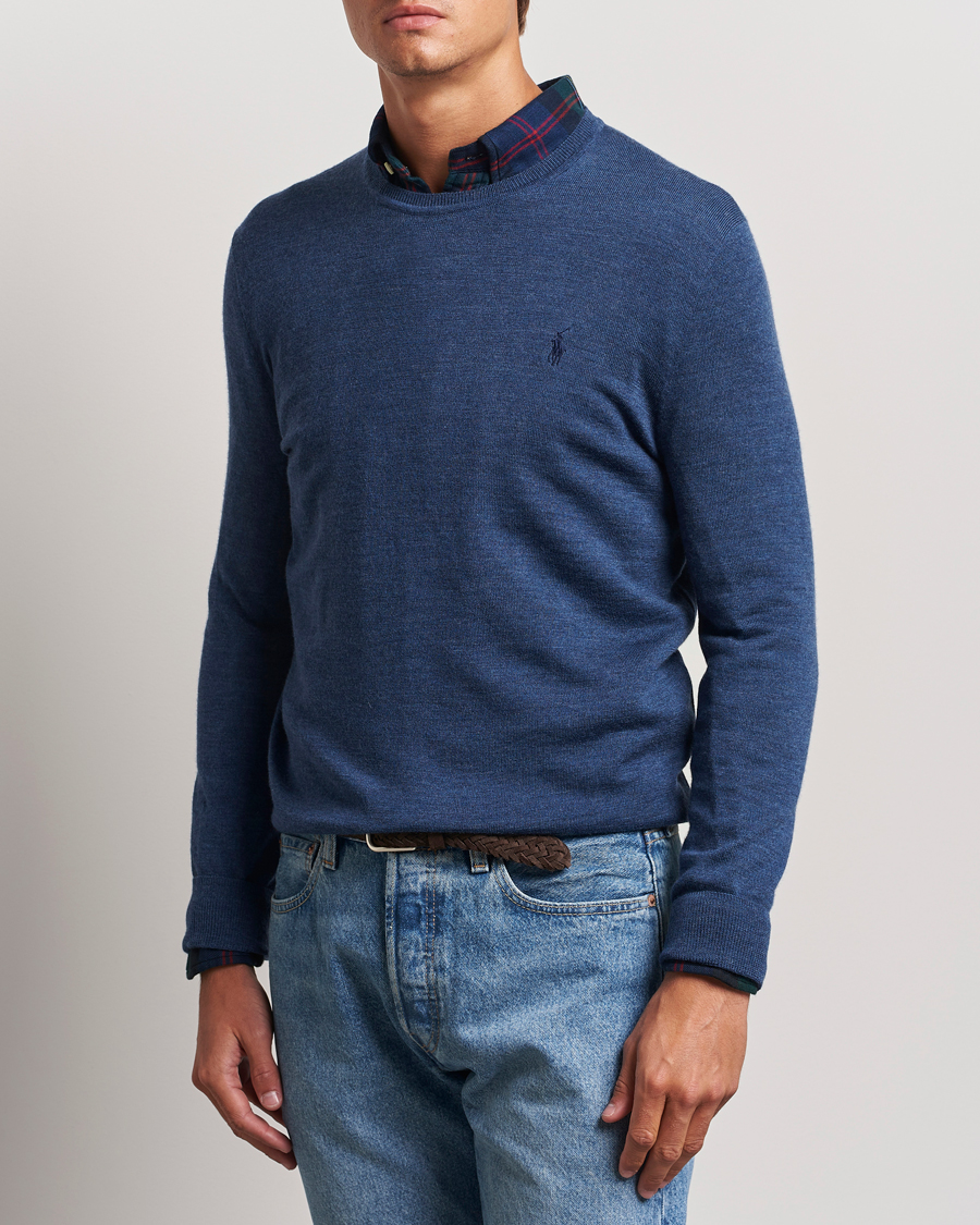 Heren | Truien | Polo Ralph Lauren | Merino Crew Neck Pullover Rustic Navy Heather