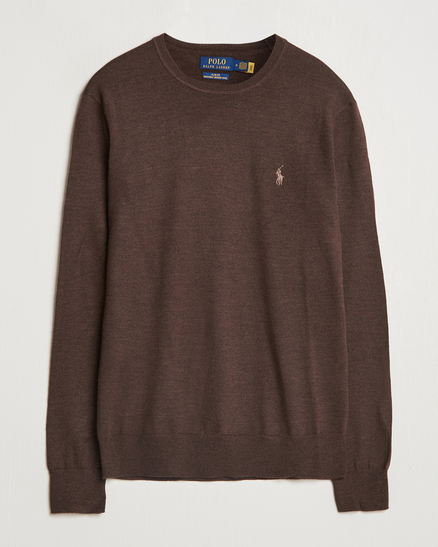 Heren | Truien | Polo Ralph Lauren | Merino Crew Neck Pullover Cacao Brown Heather