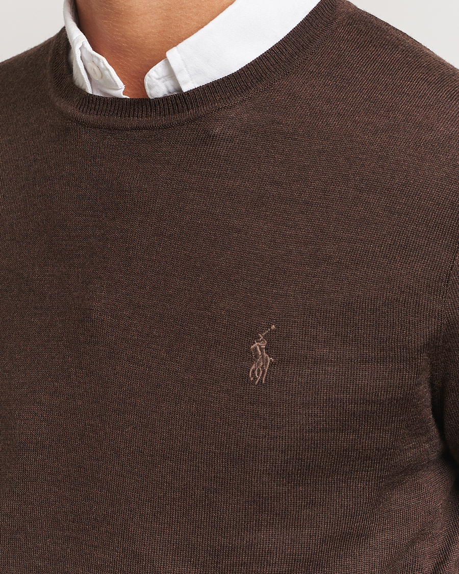 Heren | Truien | Polo Ralph Lauren | Merino Crew Neck Pullover Cacao Brown Heather