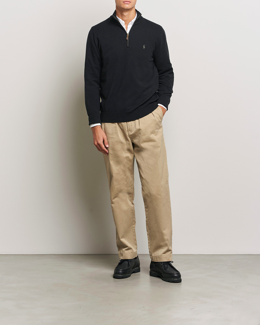 Heren | Truien | Polo Ralph Lauren | Merino Half-Zip Sweater Polo Black