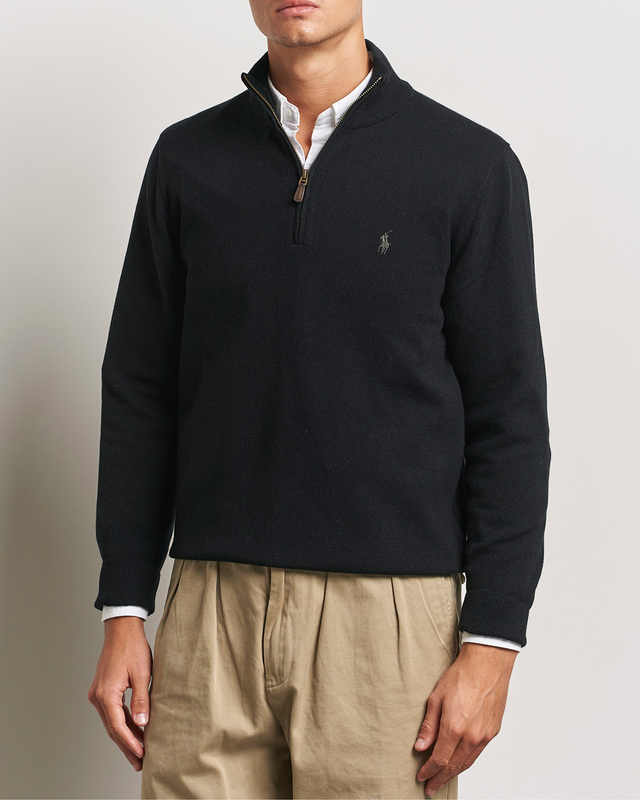 Heren | Truien | Polo Ralph Lauren | Merino Half-Zip Sweater Polo Black