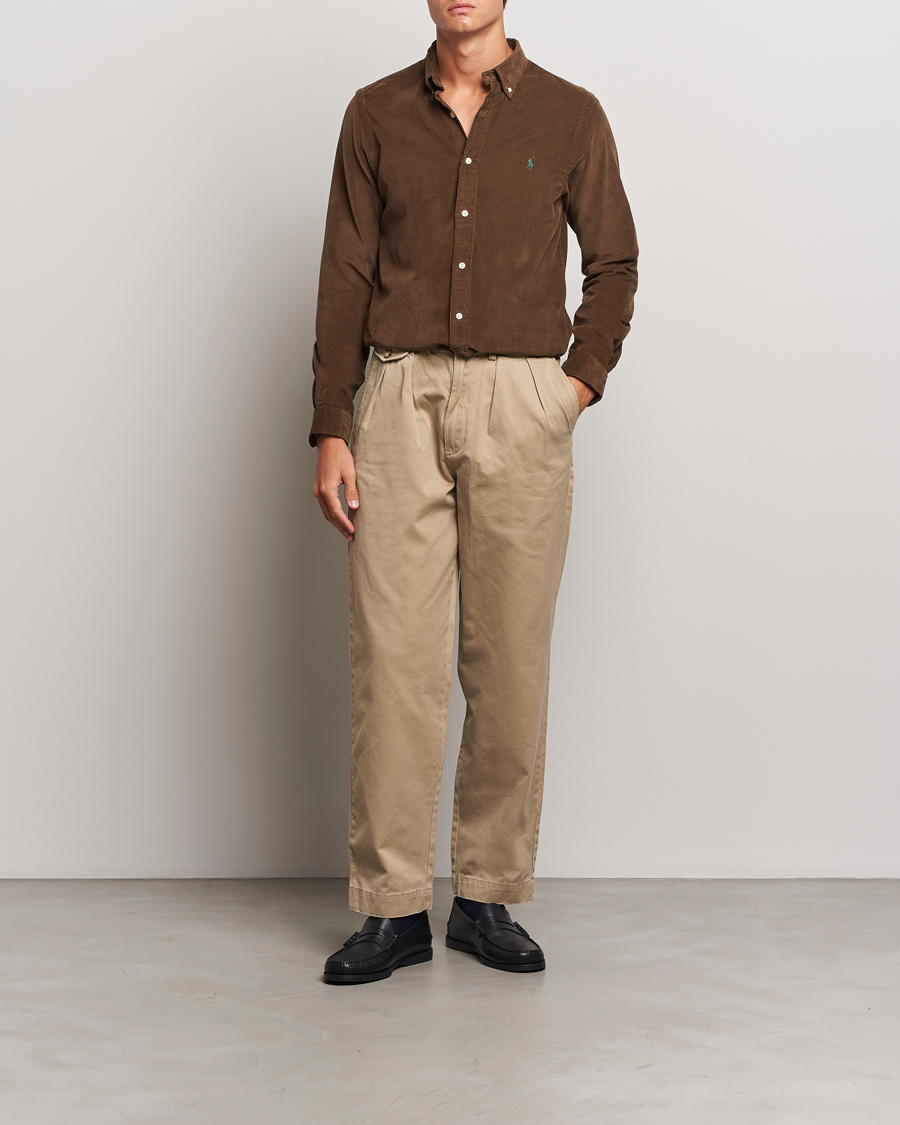 Heren | Overhemden | Polo Ralph Lauren | Slim Fit Corduroy Shirt Chocolate Mousse