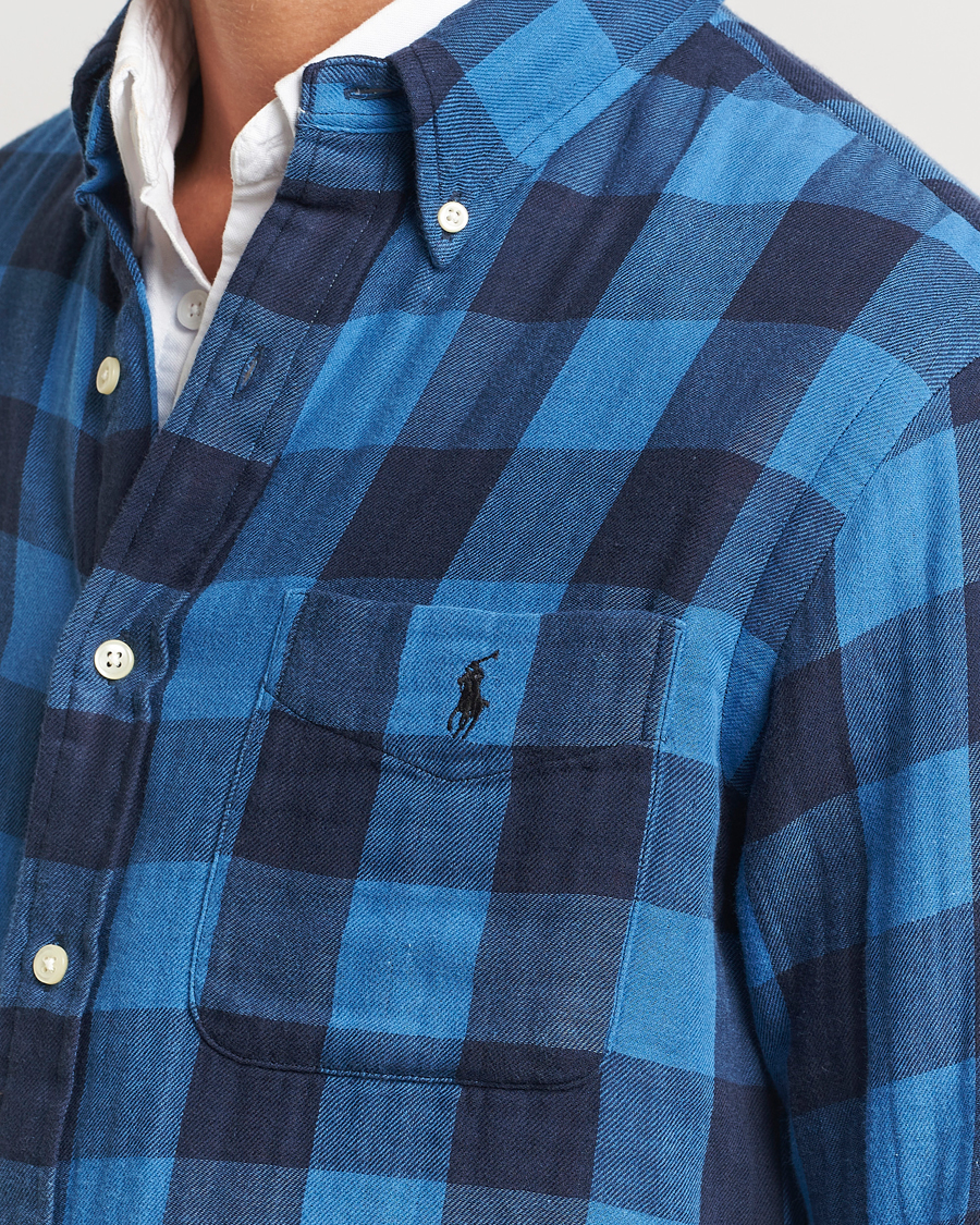 Heren | Overhemden | Polo Ralph Lauren | Double Face Custom Fit Check Shirt Royal/Black