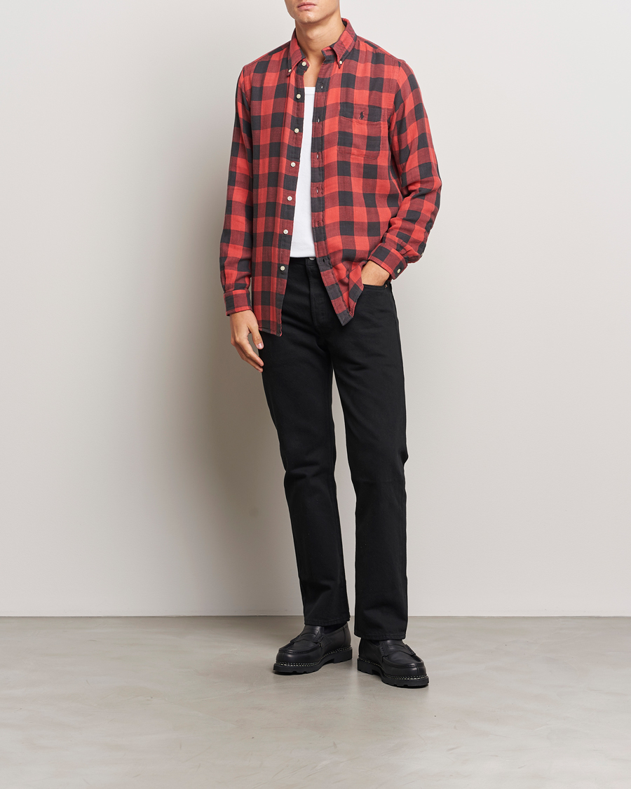Heren | Overhemden | Polo Ralph Lauren | Double Face Custom Fit Check Shirt Red/Black