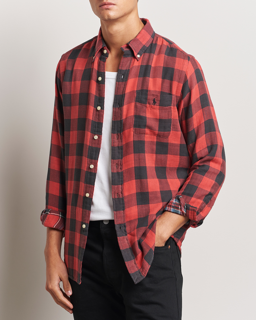 Heren | Overhemden | Polo Ralph Lauren | Double Face Custom Fit Check Shirt Red/Black