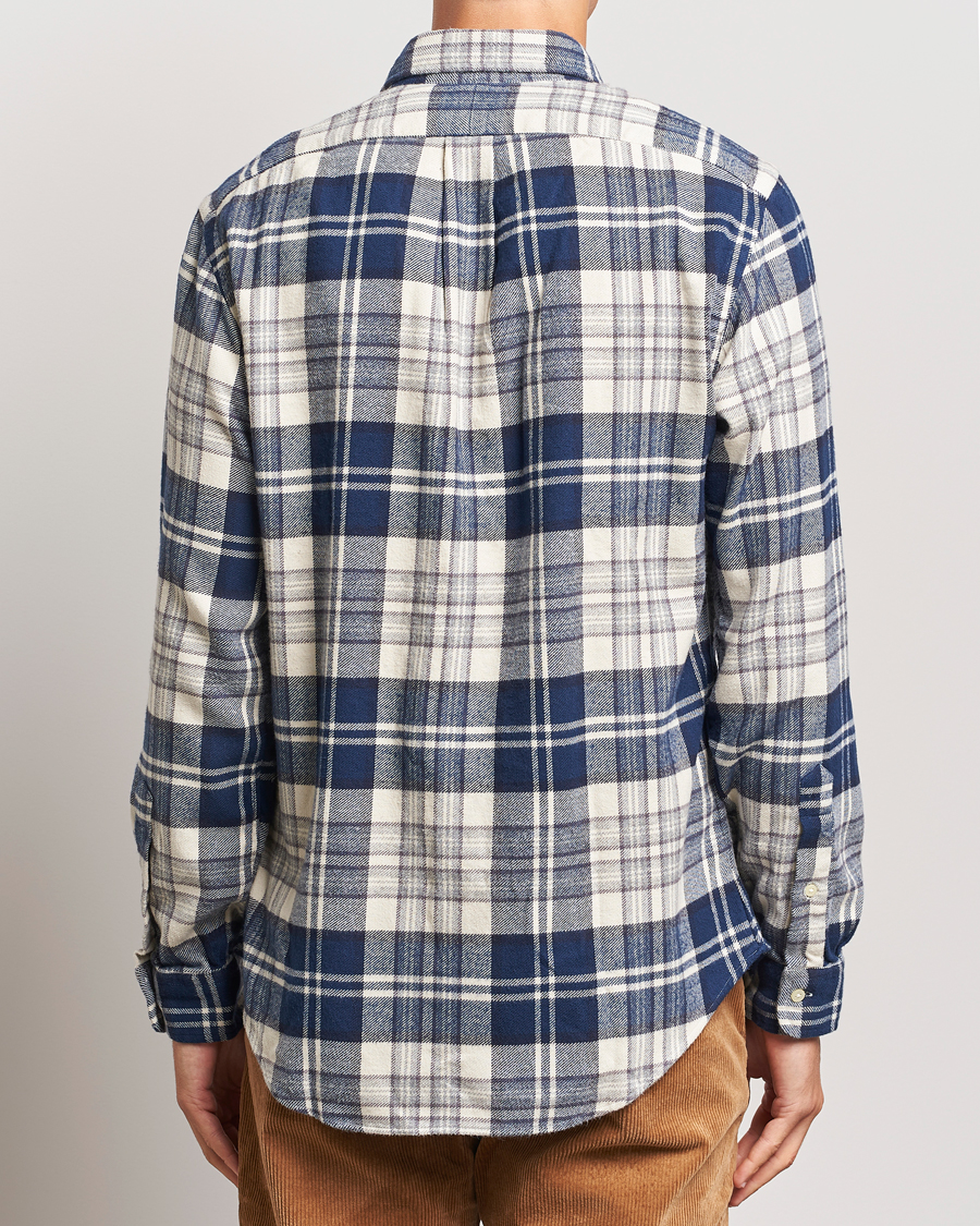 Heren | Overhemden | Polo Ralph Lauren | Custom Fit Brushed Flannel Checked Shirt Off White