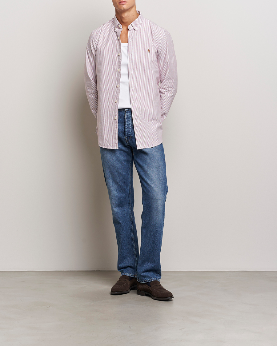 Heren | Overhemden | Polo Ralph Lauren | Slim Fit Striped Oxford Shirt Wine/White