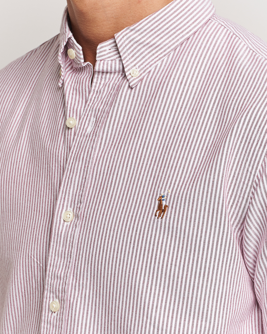 Heren | Overhemden | Polo Ralph Lauren | Slim Fit Striped Oxford Shirt Wine/White
