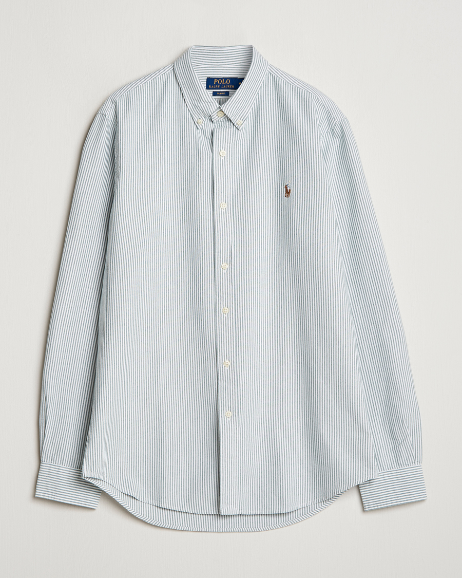 Heren | Overhemden | Polo Ralph Lauren | Slim Fit Striped Oxford Shirt Green/White