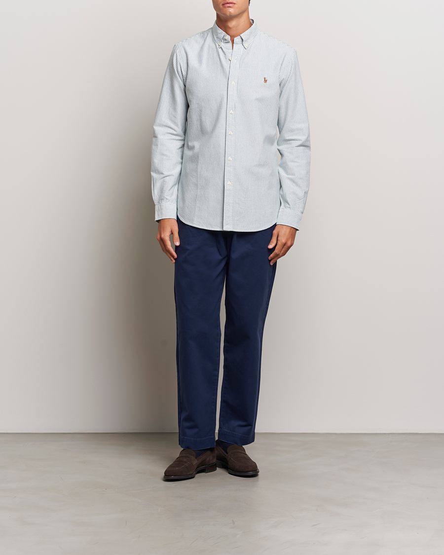 Heren | Overhemden | Polo Ralph Lauren | Slim Fit Striped Oxford Shirt Green/White