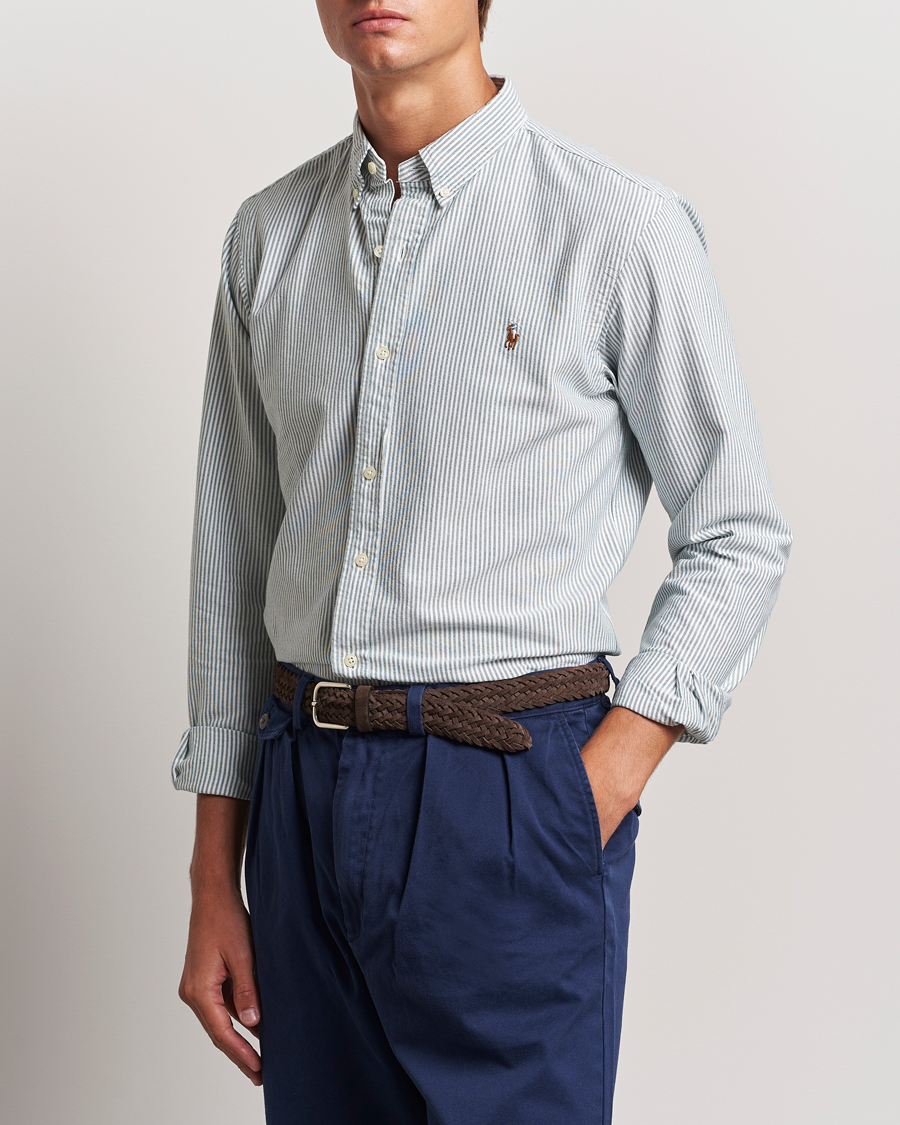 Heren | Overhemden | Polo Ralph Lauren | Slim Fit Striped Oxford Shirt Green/White