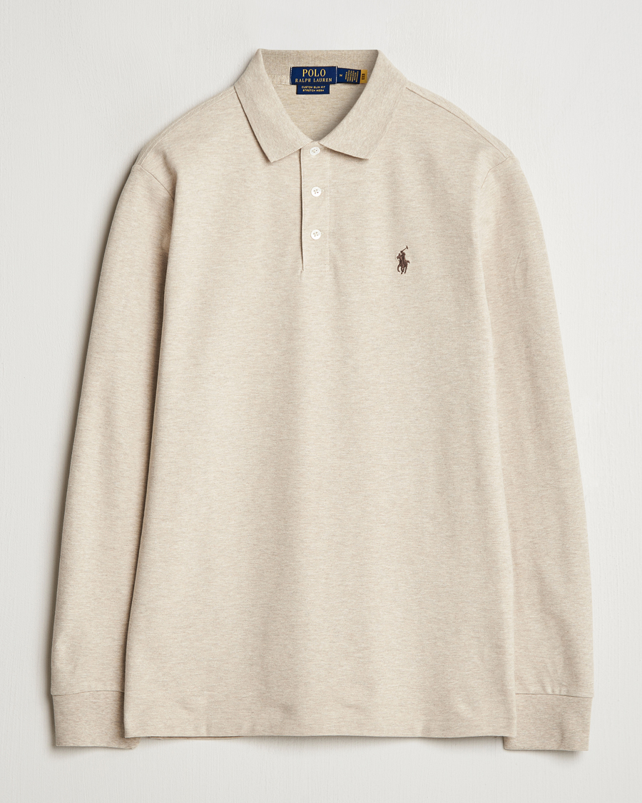 Heren | Truien | Polo Ralph Lauren | Custom Slim Fit Long Sleeve Polo Expedition Dune Heather