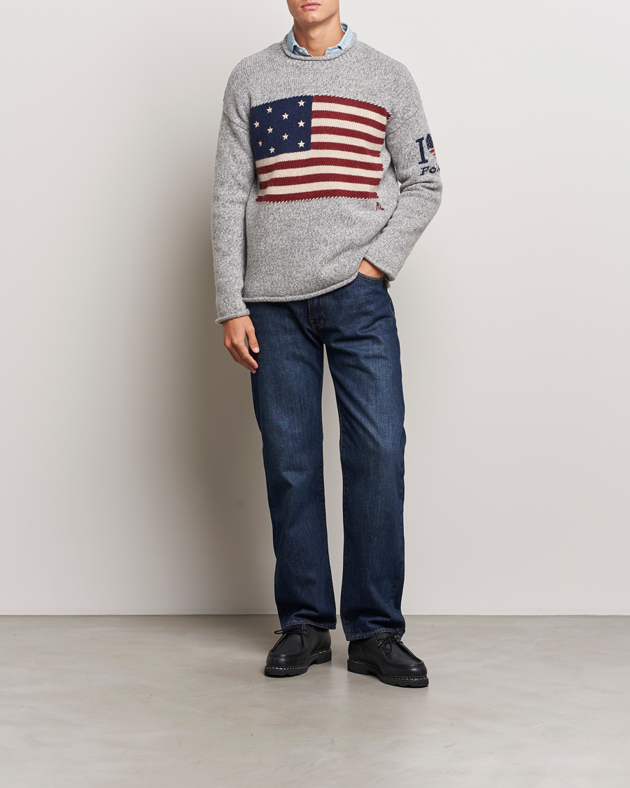 Heren | Truien | Polo Ralph Lauren | Wool Flag Sweater Grey Combo