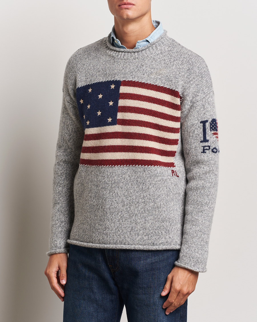 Heren | Truien | Polo Ralph Lauren | Wool Flag Sweater Grey Combo