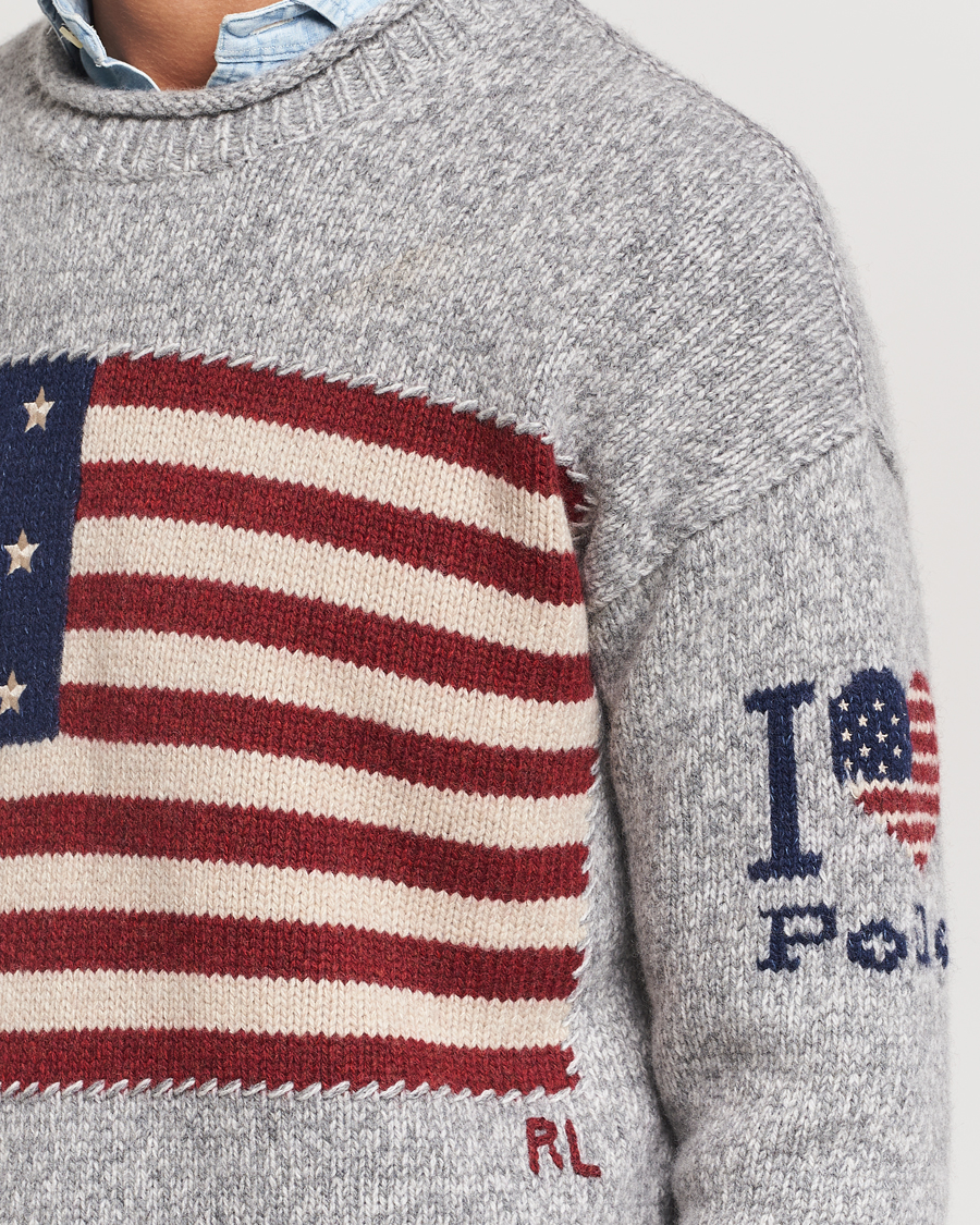 Heren | Truien | Polo Ralph Lauren | Wool Flag Sweater Grey Combo