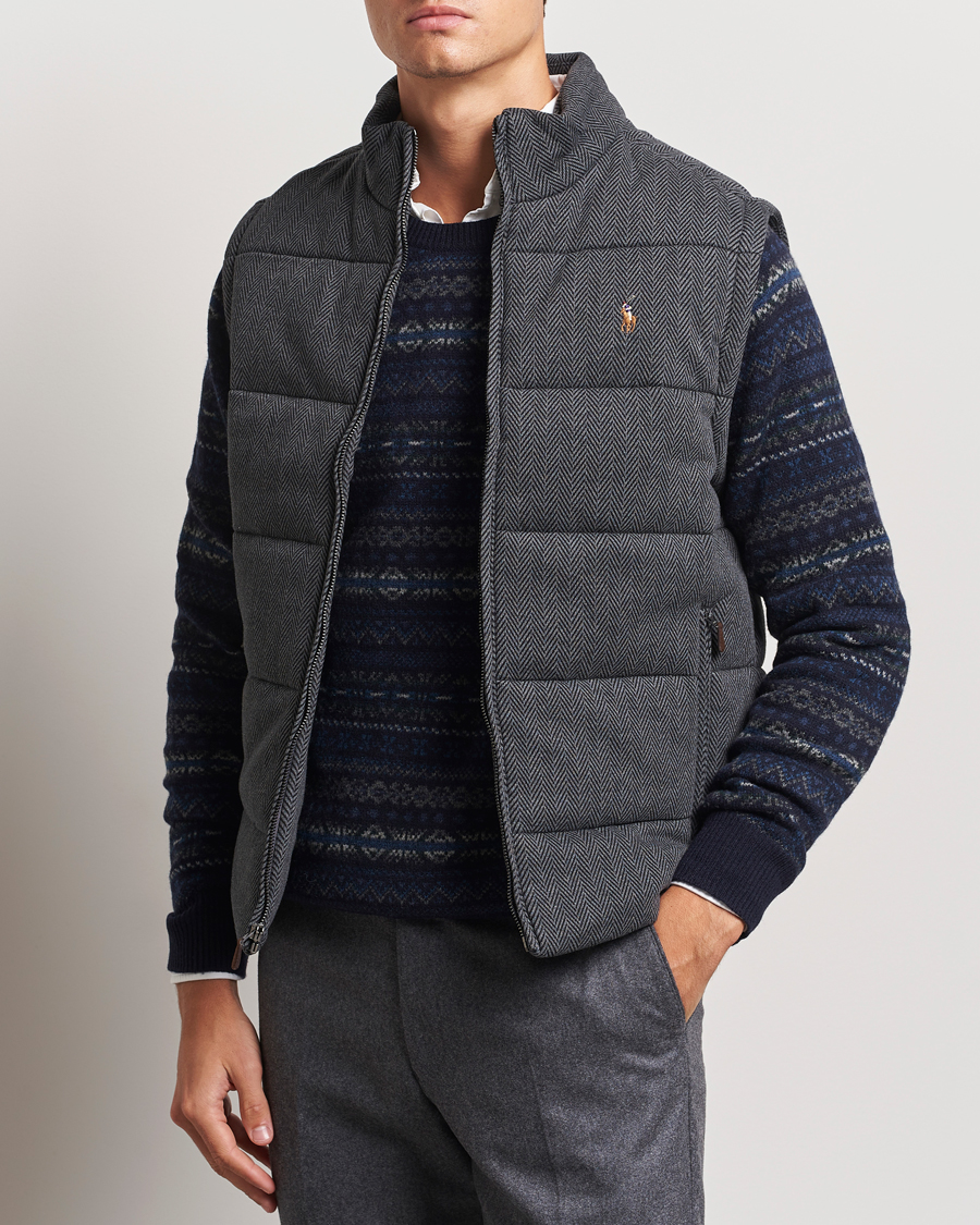 Heren | Jassen | Polo Ralph Lauren | Quilted Vest Stadium Grey Heather Herringbone