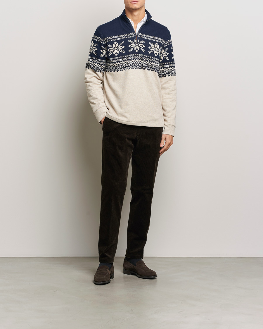 Heren | Truien | Polo Ralph Lauren | Half-Zip Fairisle Sweater Andres Geomatric Navy