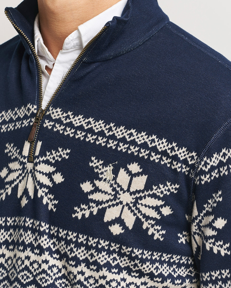 Heren | Truien | Polo Ralph Lauren | Half-Zip Fairisle Sweater Andres Geomatric Navy