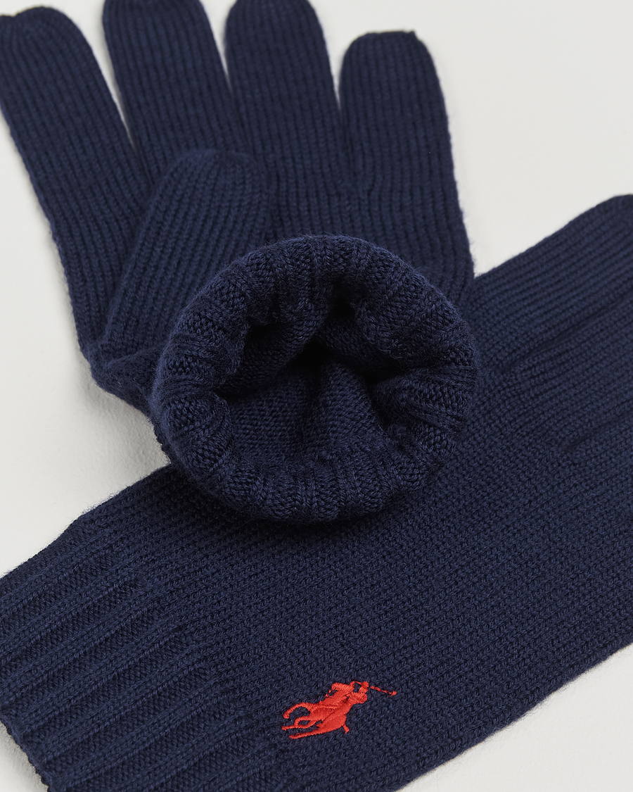 Heren | Polo Ralph Lauren Merino Gloves Hunter Navy | Polo Ralph Lauren | Merino Gloves Hunter Navy