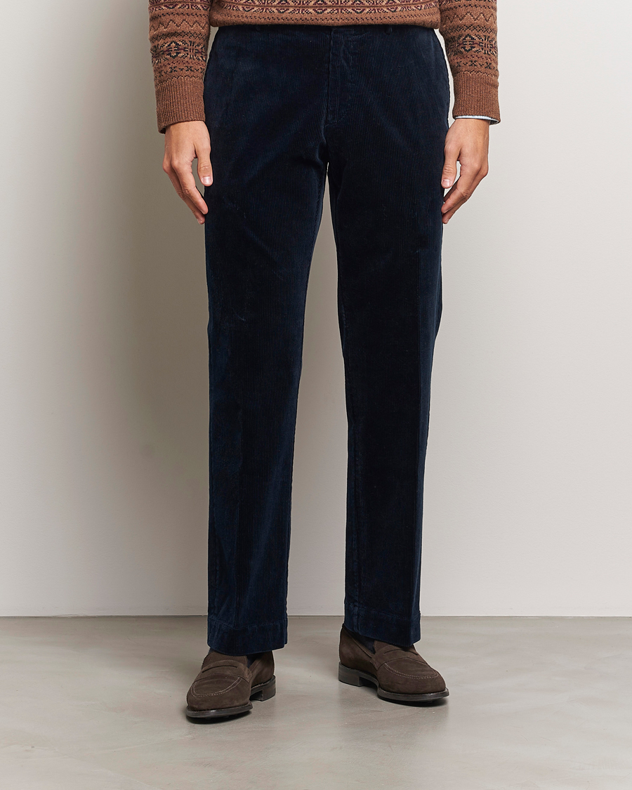 Heren | Broeken | Polo Ralph Lauren | Corduroy Pleated Trousers Aviator Navy