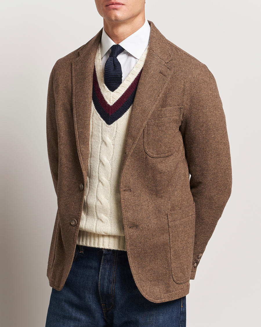 Heren | Blazers | Polo Ralph Lauren | Classic Herringbone Sportcoat Brown/Tan