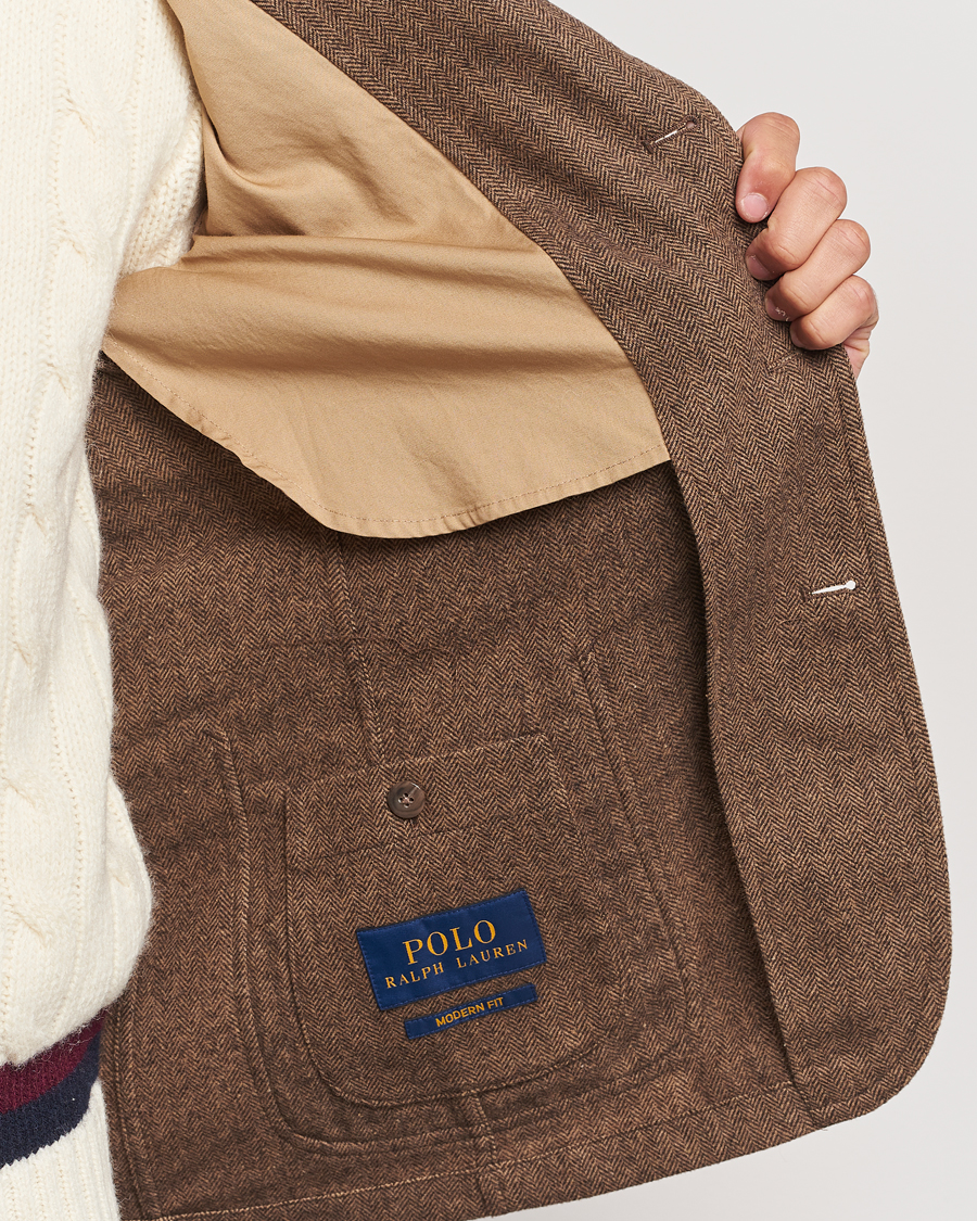 Heren | Blazers | Polo Ralph Lauren | Classic Herringbone Sportcoat Brown/Tan