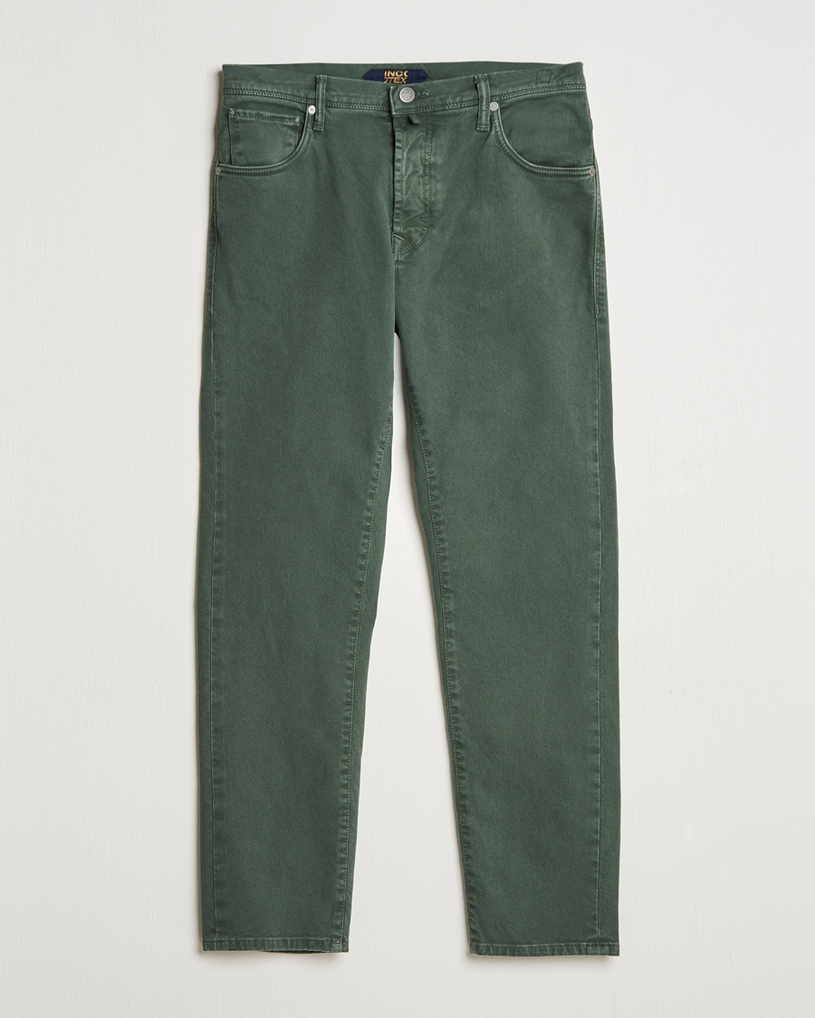 Heren | Broeken | Incotex | 5-Pocket Bull Denim Pants Dark Green
