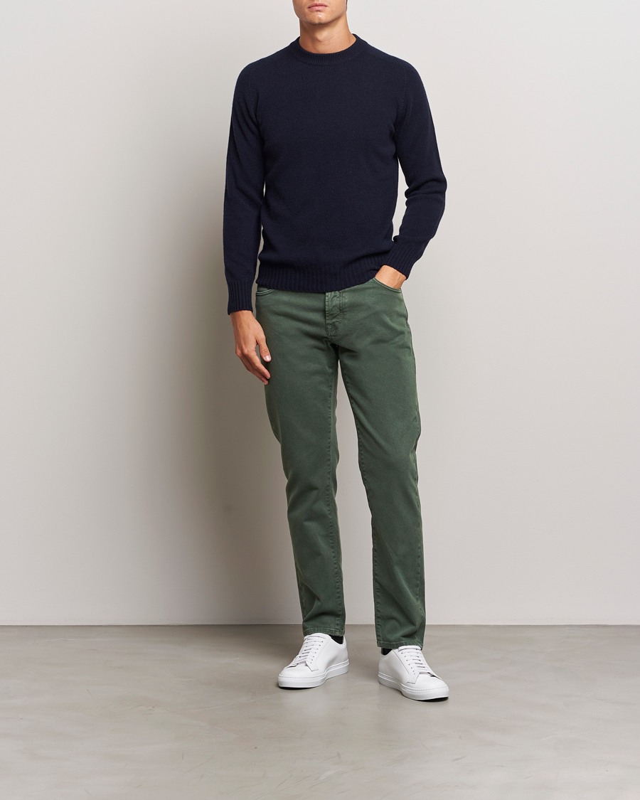 Heren | Broeken | Incotex | 5-Pocket Bull Denim Pants Dark Green