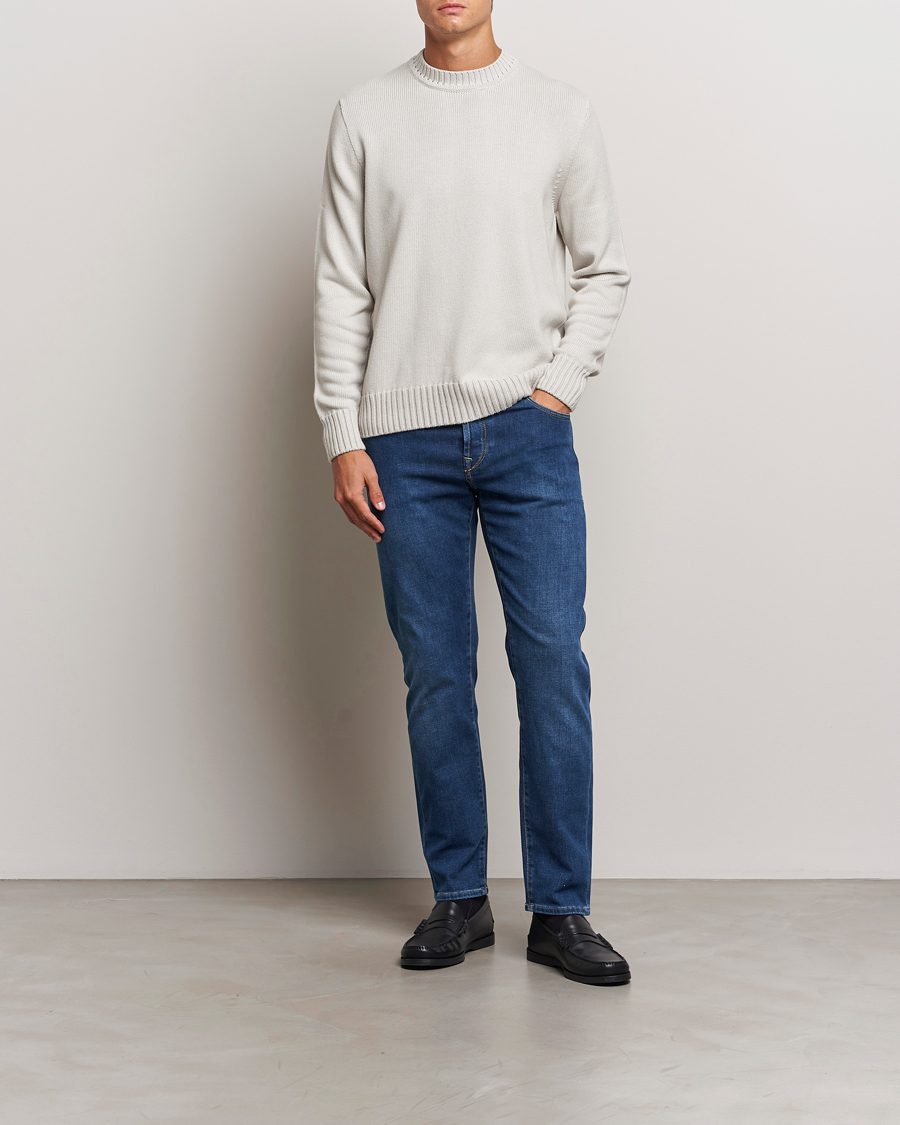 Heren | Jeans | Incotex | 5-Pocket Stretch Denim Medium Blue