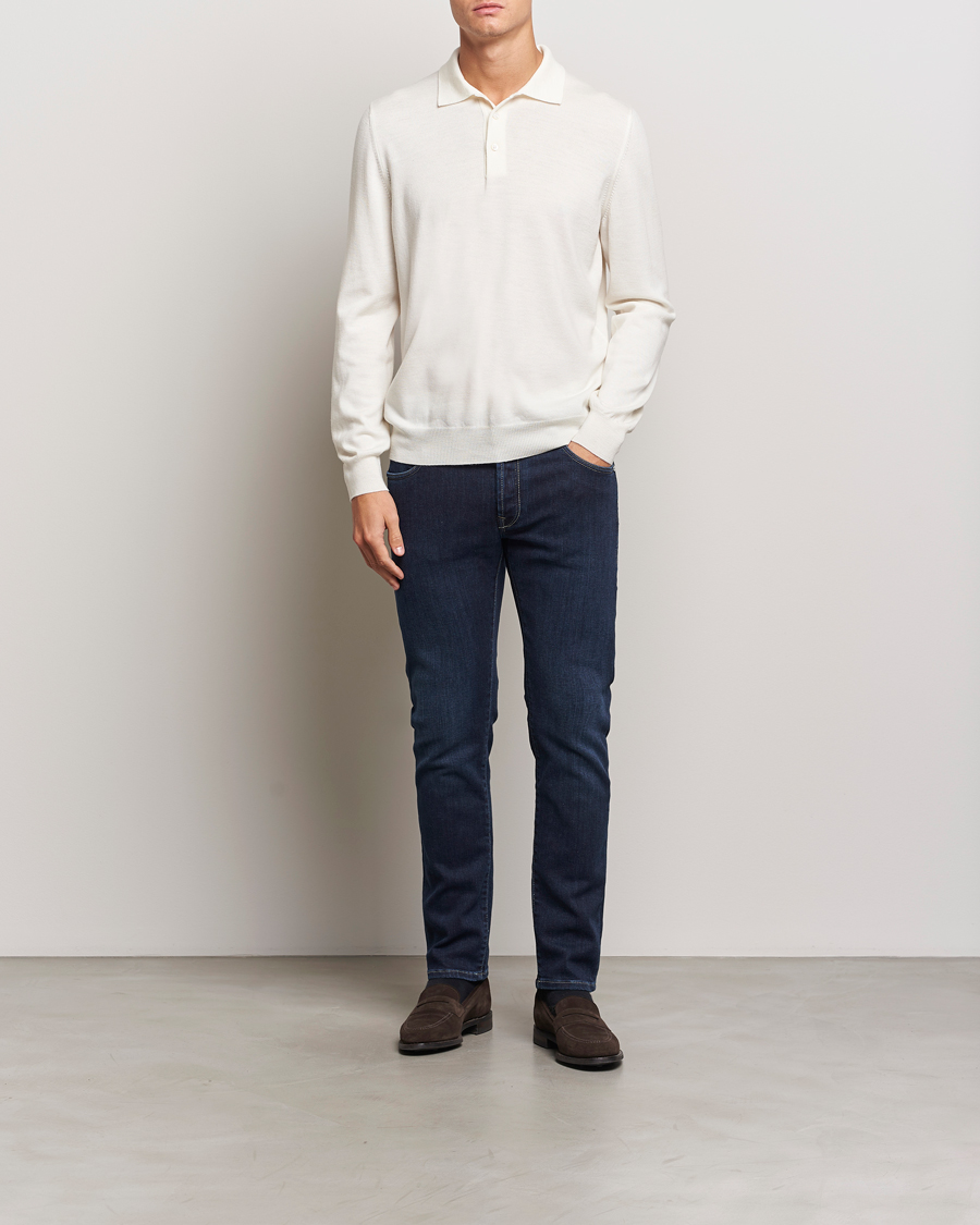 Heren | Jeans | Incotex | 5-Pocket Stretch Denim Dark Blue