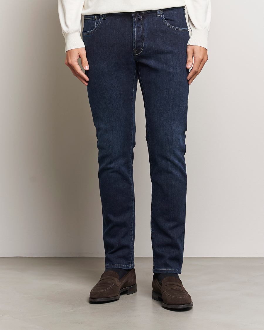 Heren | Jeans | Incotex | 5-Pocket Stretch Denim Dark Blue