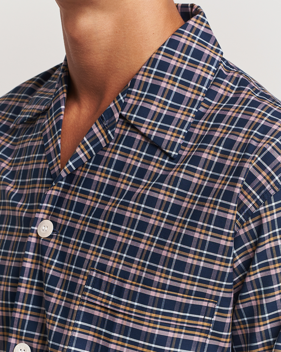Heren | Derek Rose Cotton Checked Pyjama Set Navy | Derek Rose | Cotton Checked Pyjama Set Navy