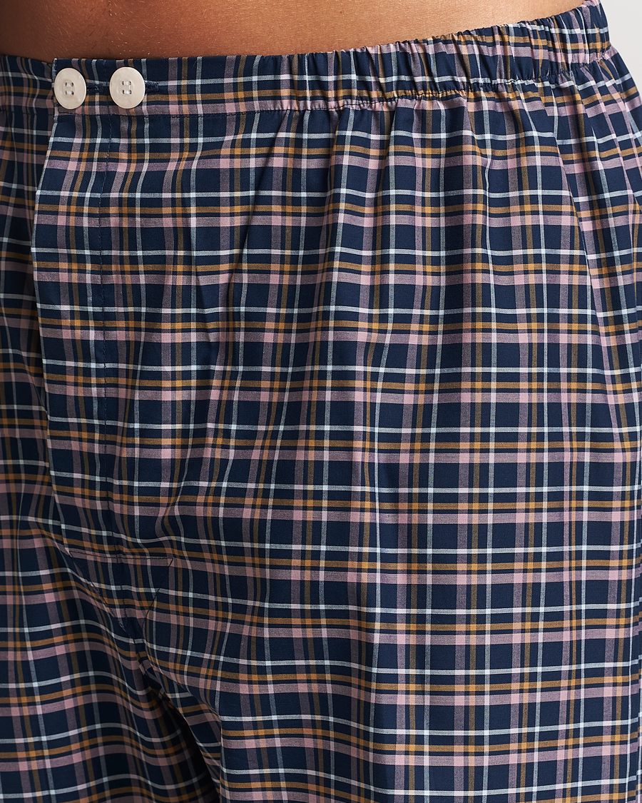 Heren | Derek Rose Cotton Checked Pyjama Set Navy | Derek Rose | Cotton Checked Pyjama Set Navy