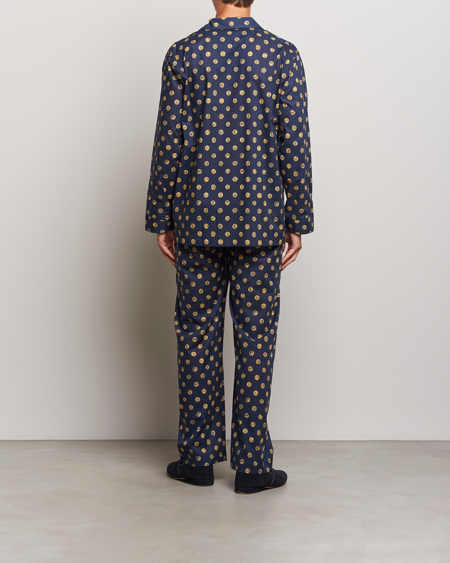 Heren | Pyjama's en gewaden | Derek Rose | Printed Cotton Pyjama Set Navy