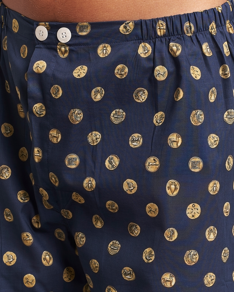 Heren | Pyjama's en gewaden | Derek Rose | Printed Cotton Pyjama Set Navy