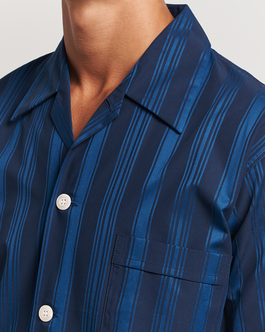 Heren | Derek Rose Striped Cotton Pyjama Set Navy | Derek Rose | Striped Cotton Pyjama Set Navy