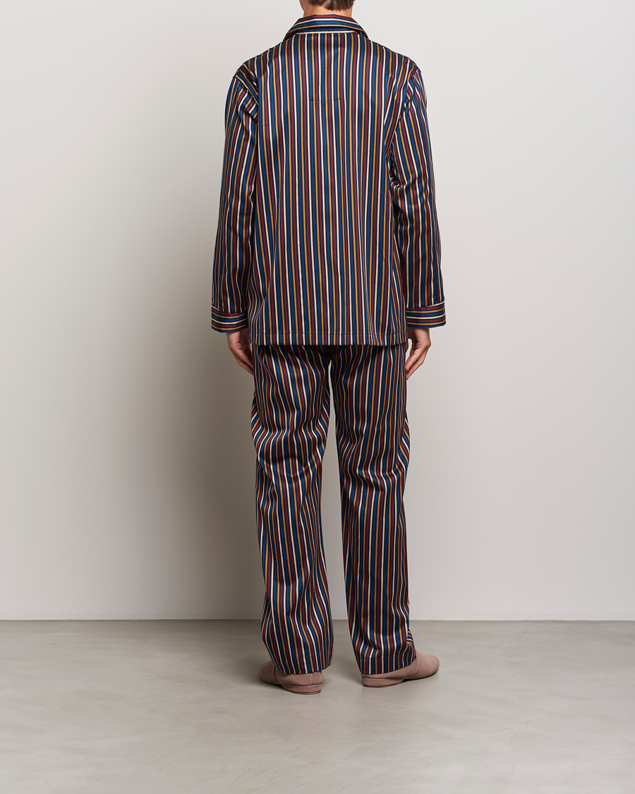 Heren | Derek Rose Striped Cotton Pyjama Set Navy | Derek Rose | Striped Cotton Pyjama Set Navy