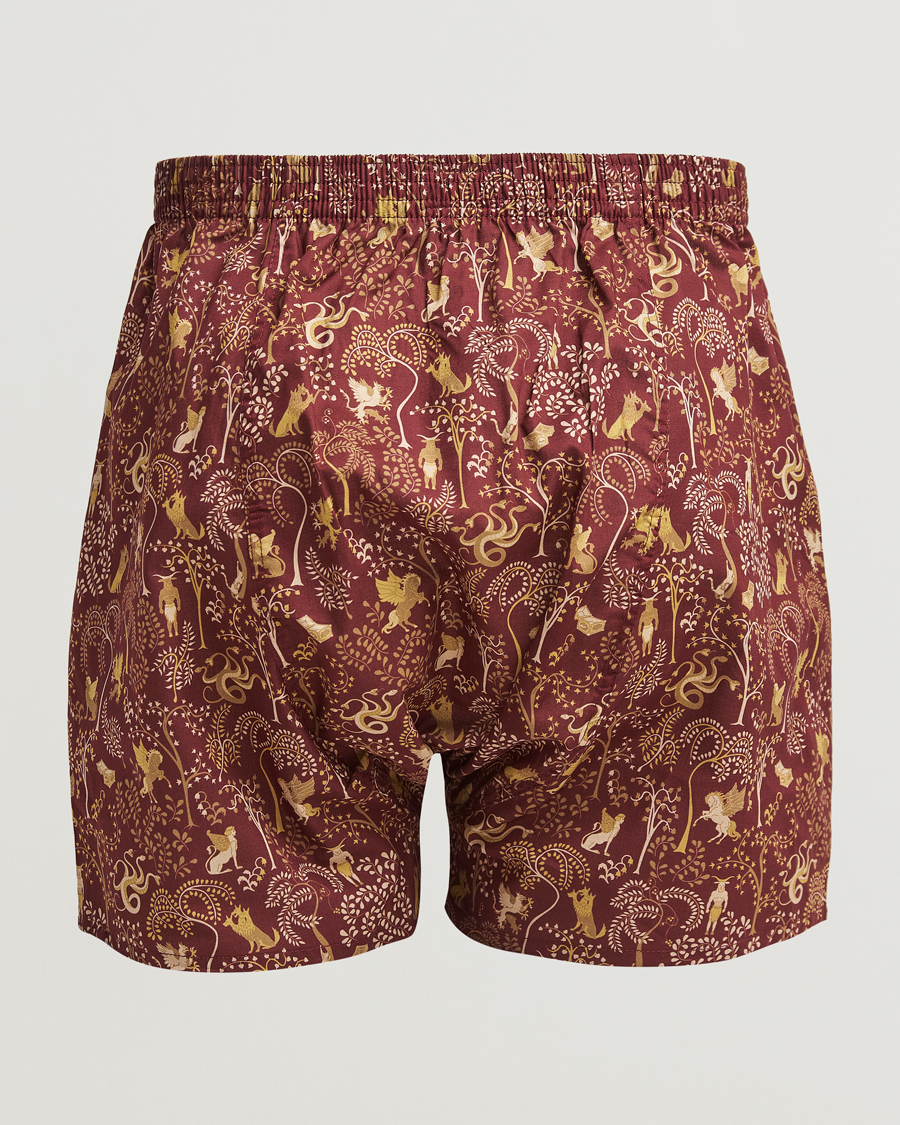 Heren | Ondergoed | Derek Rose | Classic Fit Woven Cotton Boxer Shorts Burgundy