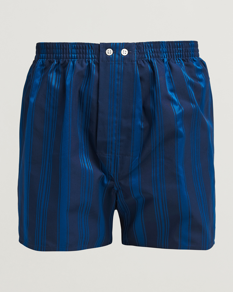 Heren | Ondergoed | Derek Rose | Classic Fit Woven Cotton Boxer Shorts Navy