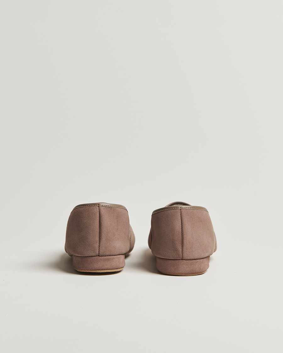 Heren | Derek Rose Crawford Sheepskin Suede Slippers Beige | Derek Rose | Crawford Sheepskin Suede Slippers Beige
