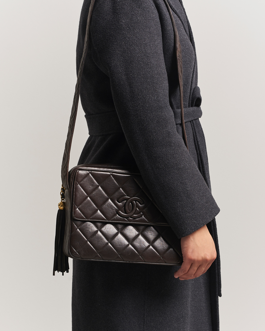 Heren | Gifts for Her | Chanel Pre-Owned | Tassel Flap Shoulder Bag Black Lambskin