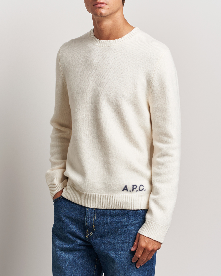 Heren | Truien | A.P.C. | Edward Wool Knitted Sweater Ecru