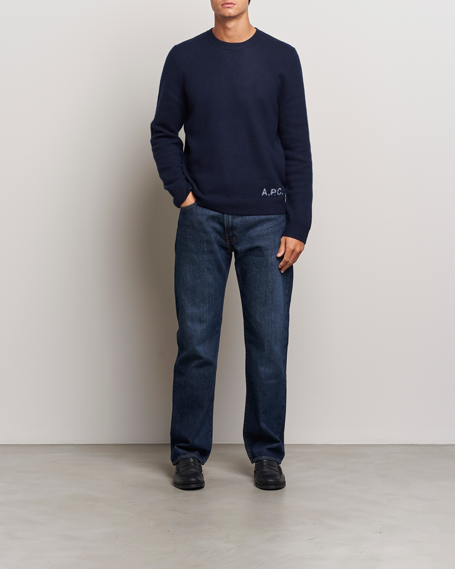 Heren | Truien | A.P.C. | Edward Wool Knitted Sweater Dark Navy